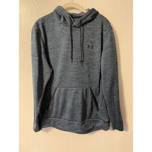 Under Armour ColdGear Mens Hoodie Blue Heather Space Dye Loose Fit Sweatshirt MD